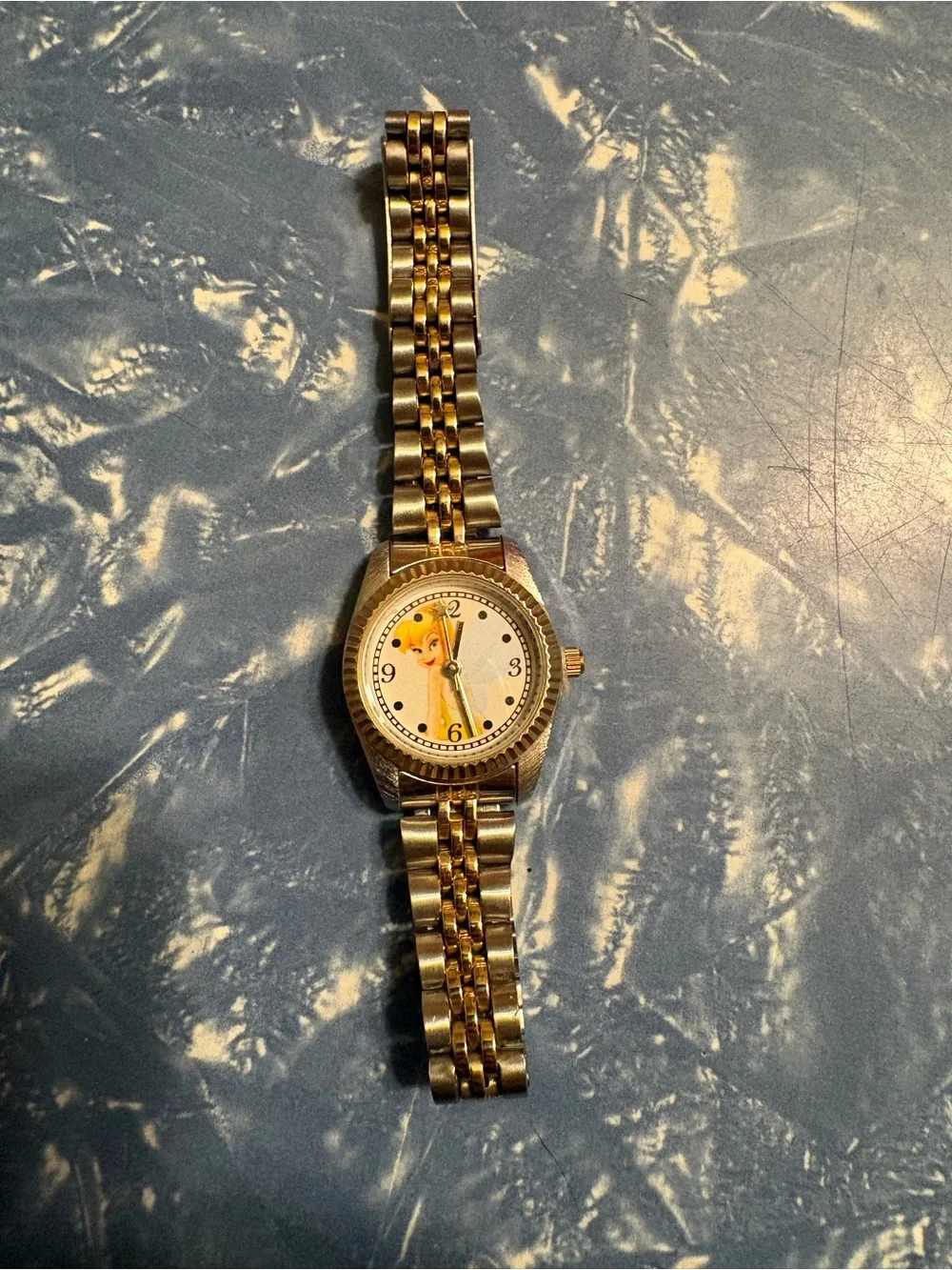 Vintage Y2K Disney Tinker Bell Two Tone Gold and Silver Bracelet